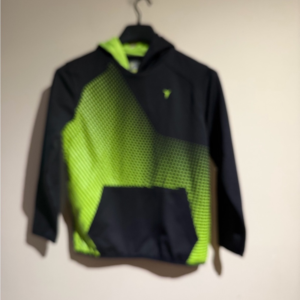 Old Navy Black and Neon Green Kids Hoodie